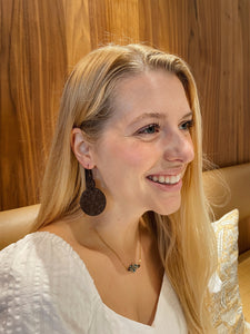Brown Leafy Pattern Dangles