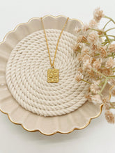 Load image into Gallery viewer, Gold Floral Square Necklace
