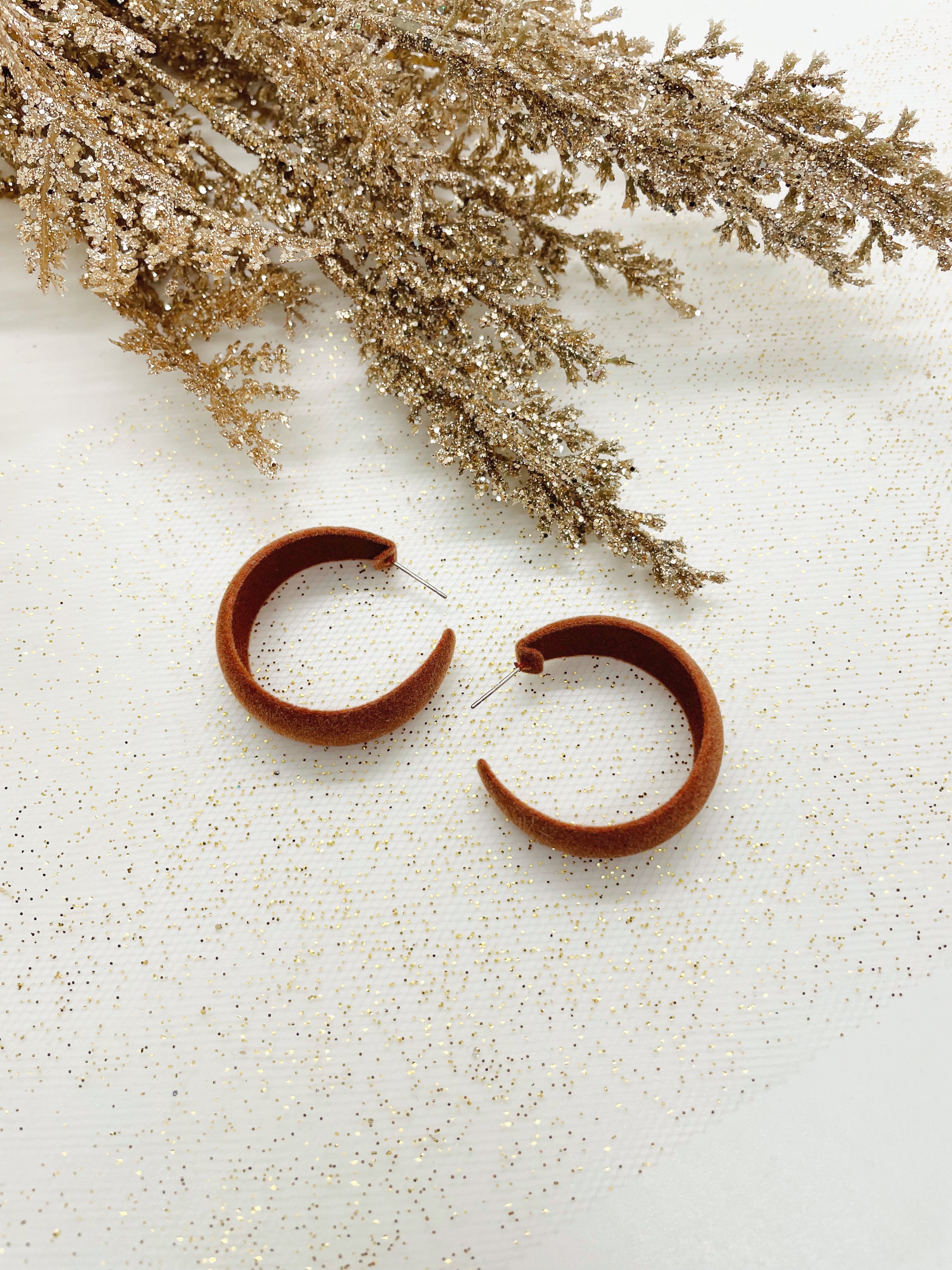 Rust Velvet Hoops