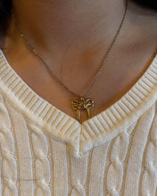Load image into Gallery viewer, Large Gold Bow Necklace
